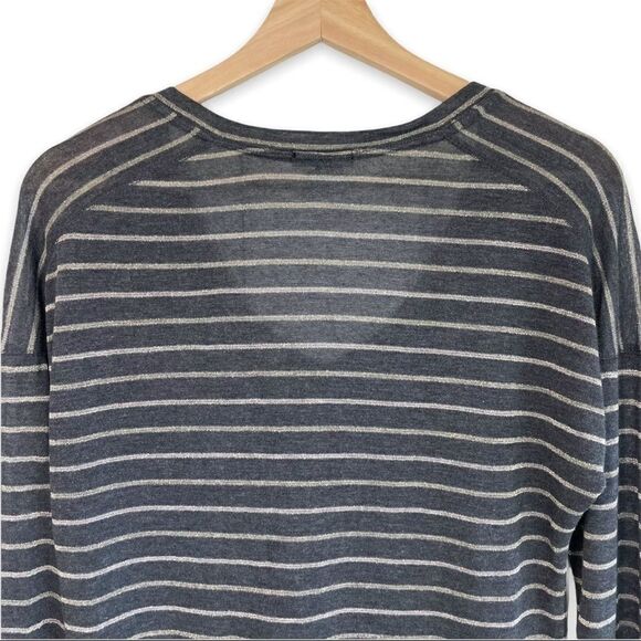 Rails Sami Wool Metallic Bronze Striped V-Neck Long-Sleeve Tee - Picture 6 of 9
